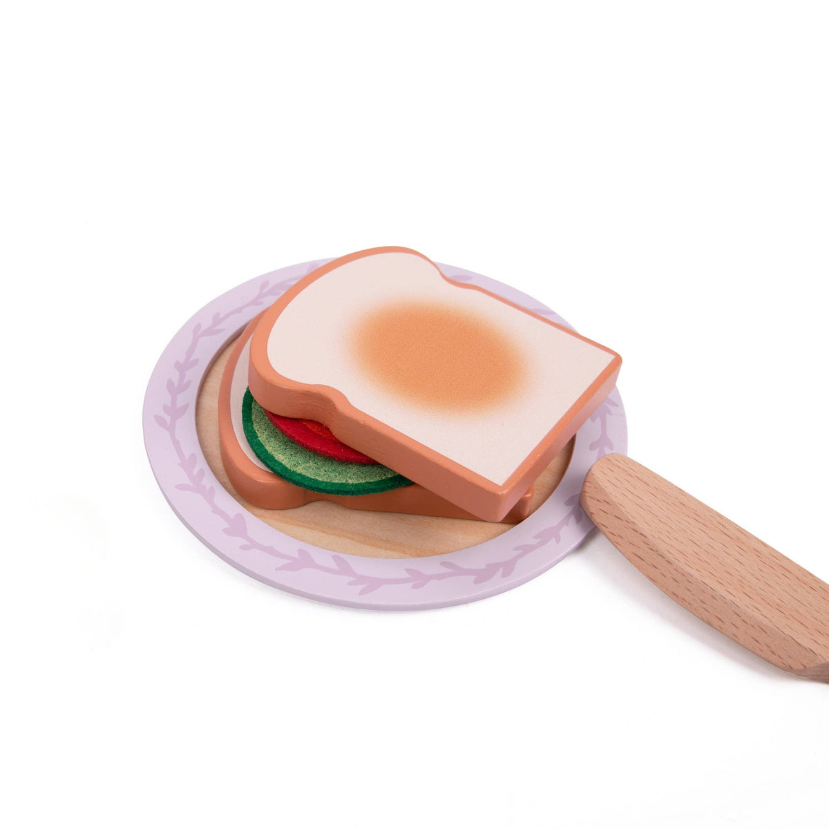 Brödrost Grace i trä med toast och frukosttillbehör