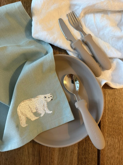 Children's napkin Polar Bear – Embroidered | Sylvie Thiriez | OEKO-TEX®