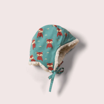 Night Time Foxes sherpa-mössa för barn – ekologisk & varm