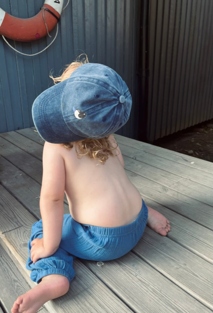 Skata barnkeps – tvättad bomull – BaraBaby – detaljbild 4