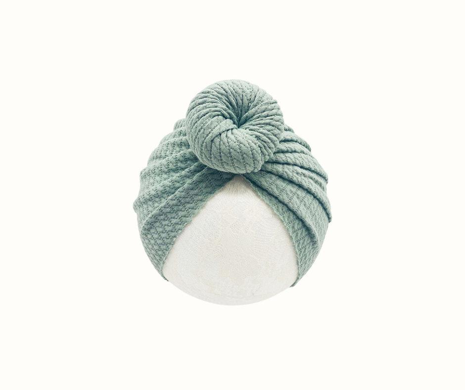 Baby Girl Beanie With Bow Knotted Headband Infant Turban Newborn Head Accessory 