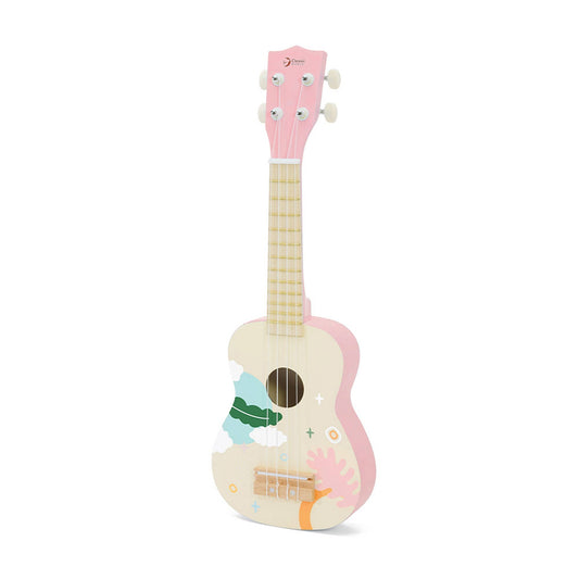 Rosa ukulele Iris i trä för barn