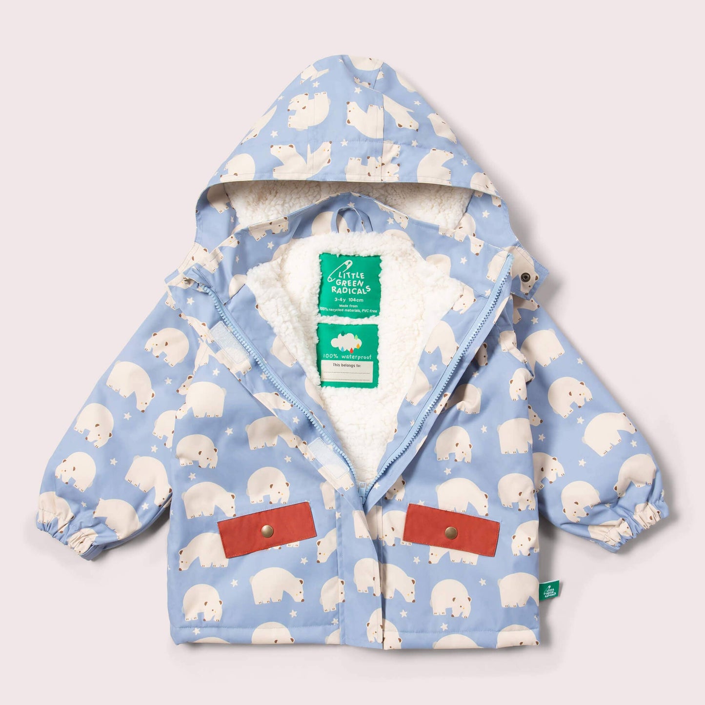 Vinterjacka barn – Snow Bears Recycled Waterproof (100% återvunnen, vattentät 5 000 mm) | Little Green Radicals
