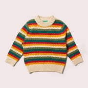 Stickad barntröja – Honeycomb Rainbow – Little Green Radicals EU – produktbild 11