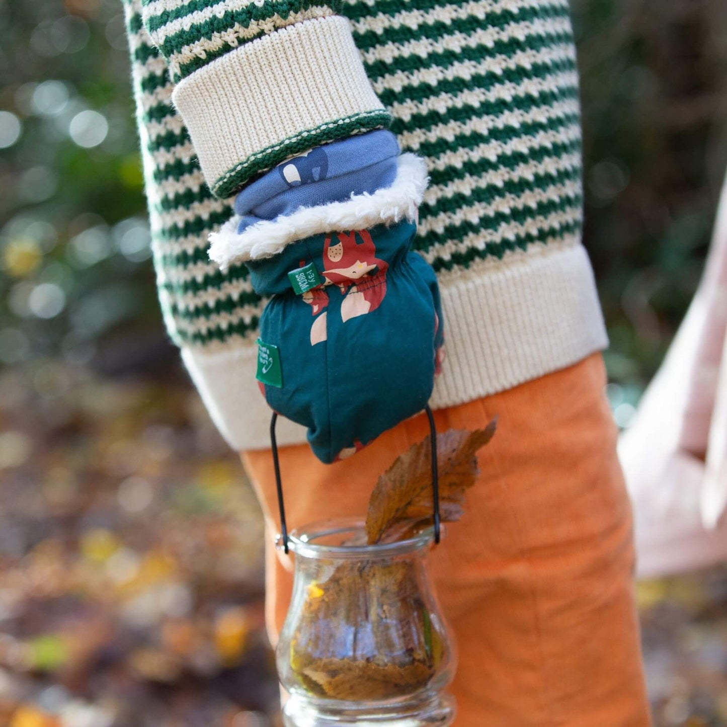 Little Green Radicals EU - Red Foxes Sherpa Lined Mittens