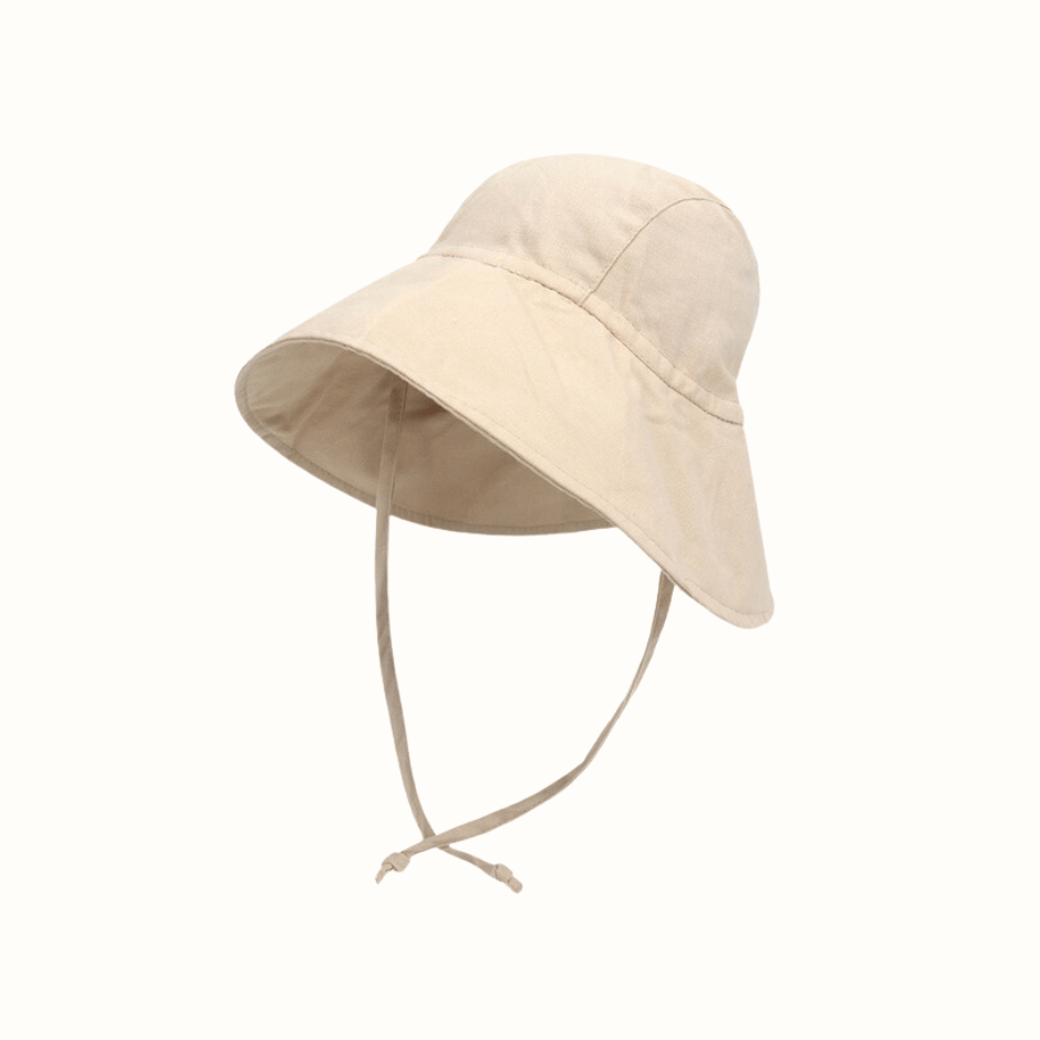 Wide-brimmed sun hat for babies and toddlers for spring/summer! Bucket Hat in cotton linen for the beach from 2m-4 years