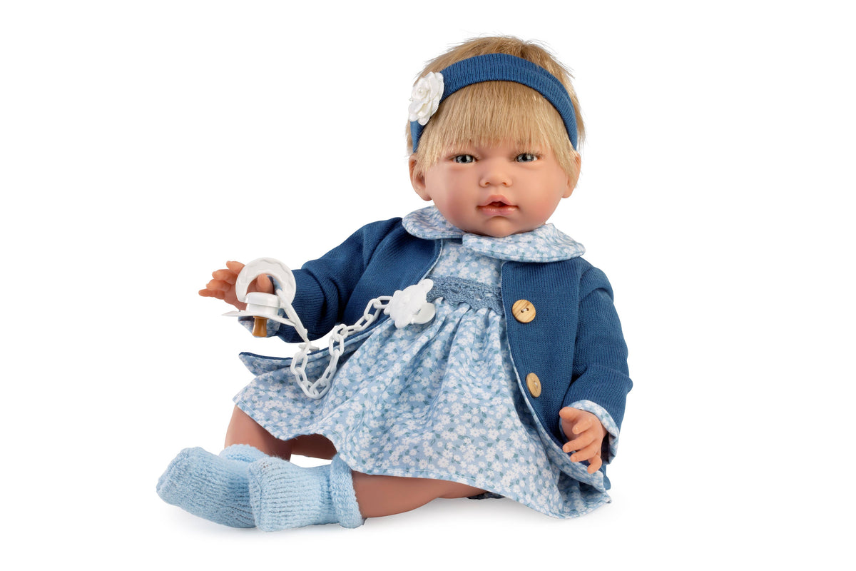 Babydocka Olivia – blommig klänning, 42 cm