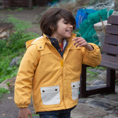 Vinterjacka barn – Gold Recycled Waterproof (100% återvunnen & vattentät 5 000 mm) | Little Green Radicals