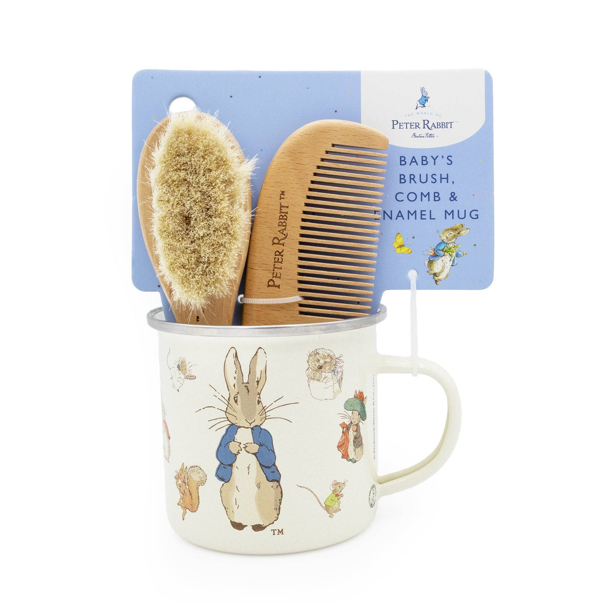 Peter Rabbit babyset – emaljmugg, borste & kam – produktbild 2