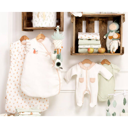 Baby Sovpåse Nyfödd Sauthon Botanica Ecru – 3.5 TOG Med Volanger | NF EN 16781