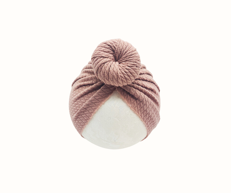 Baby Girl Beanie With Bow Knotted Headband Infant Turban Newborn Head Accessory 