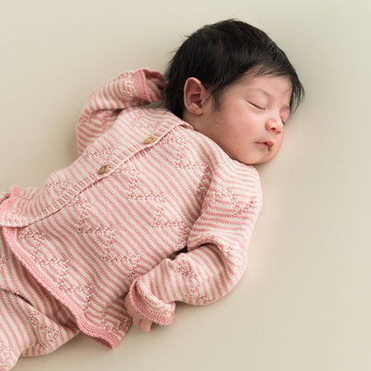 Babyset Nyfödd Rosa Ecru – Jacka & Byxa i Ekologisk Bomull | Micu Micu