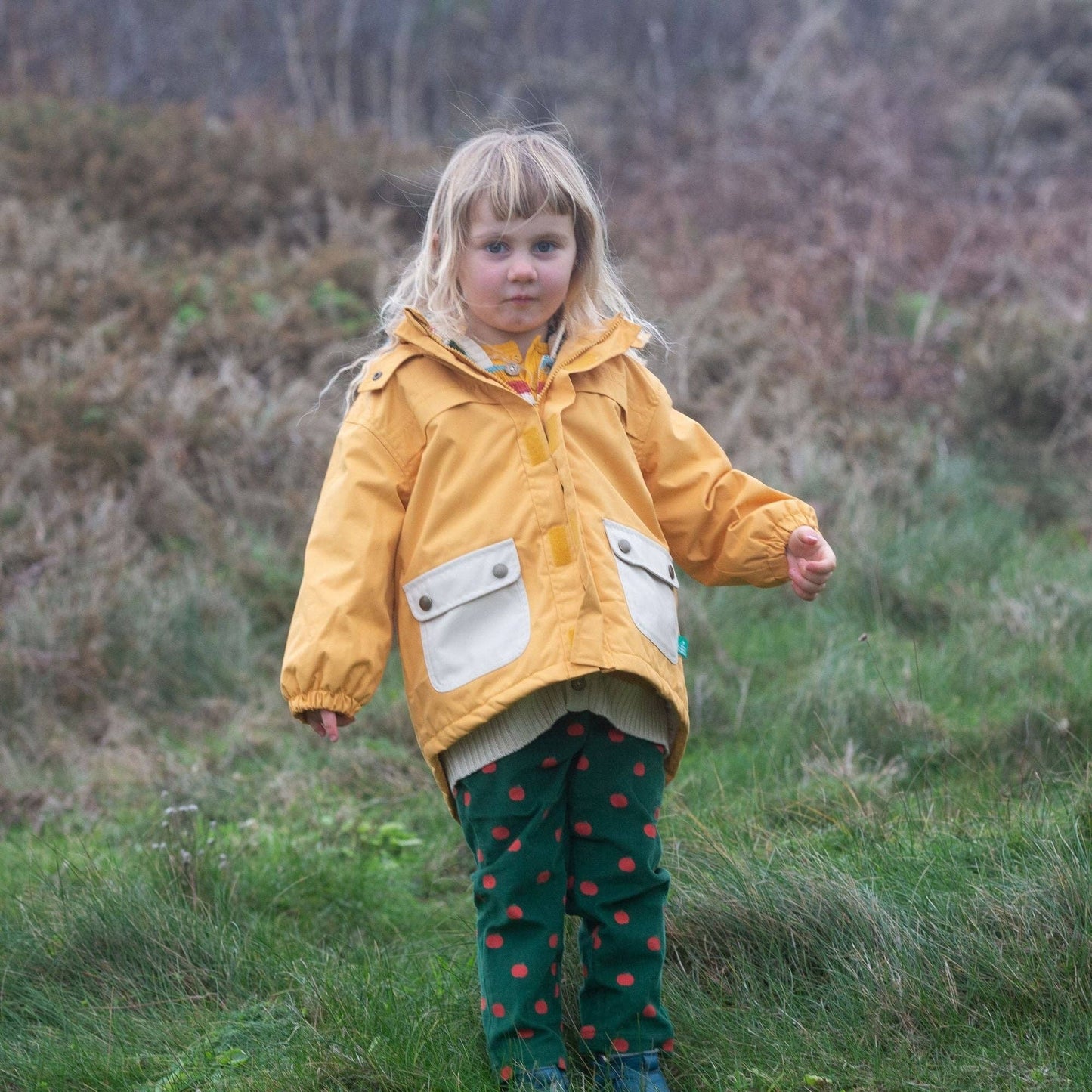 Vinterjacka barn – Gold Recycled Waterproof (100% återvunnen & vattentät 5 000 mm) | Little Green Radicals