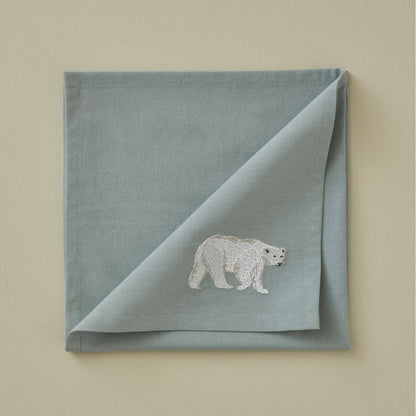 Children's napkin Polar Bear – Embroidered | Sylvie Thiriez | OEKO-TEX®