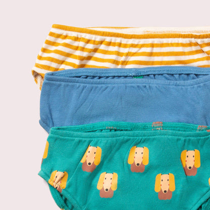 Ekologiska barnunderbyxor 3-pack – Little Dogs (unisex, GOTS & Fairtrade) | Little Green Radicals