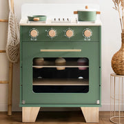 Leksaksugn Vintage Green i trä – BaraBaby, bild 3
