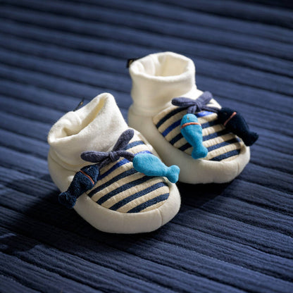 Babytofflor 0–6 mån Sauthon Fish Sailor – Mjuka Inneskor Nyfödd | EN71