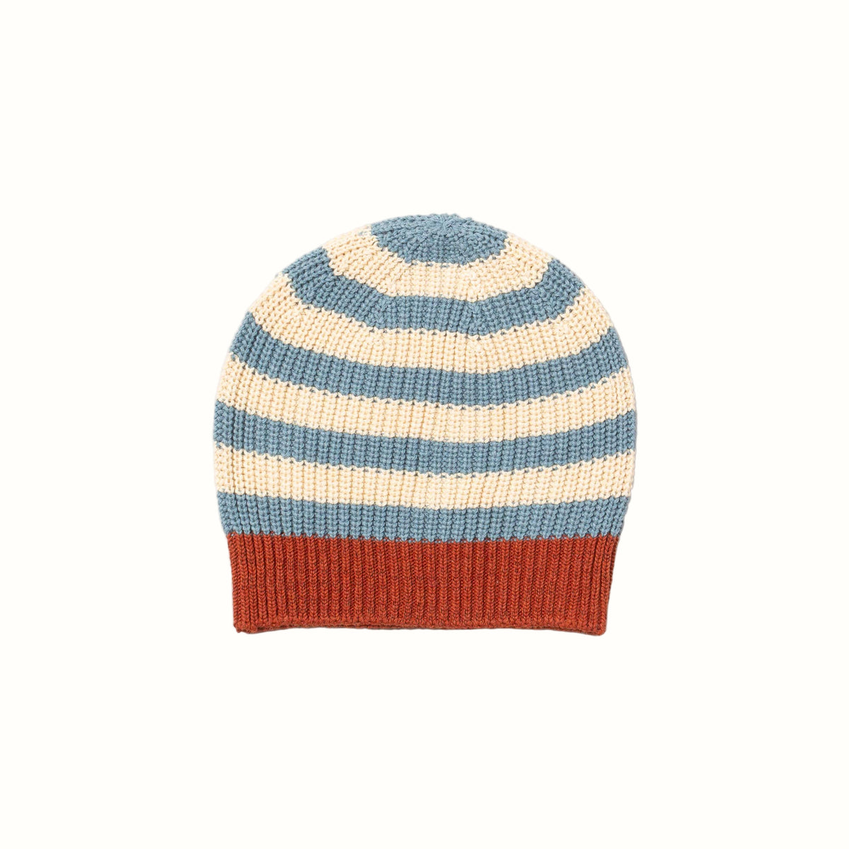 Stickad barnmössa – Blue Stripe – Little Green Radicals EU