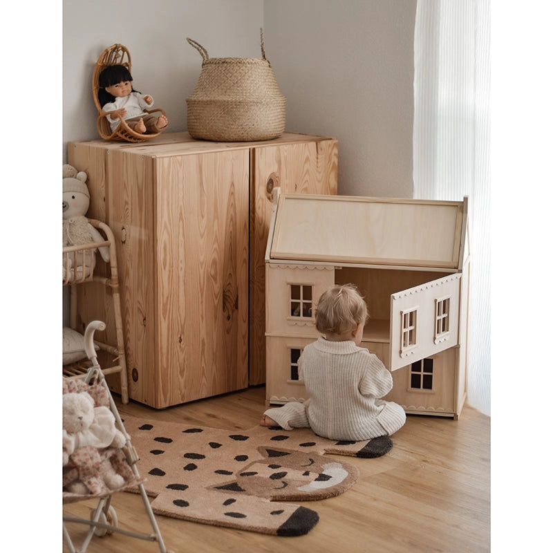 Barnmatta Kumako Leopard – Handtuftad Ullmatta Kids Room / Babyrum