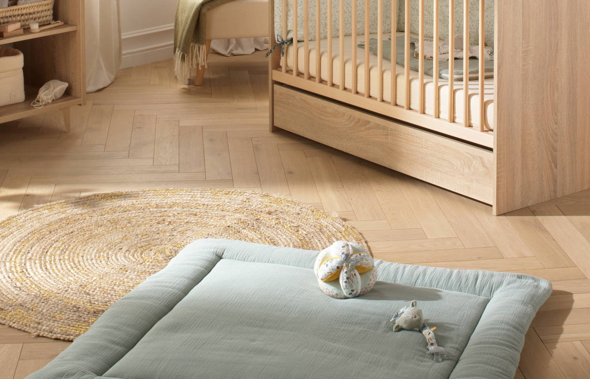 Large cotton playmat – Sage 100 × 100 cm