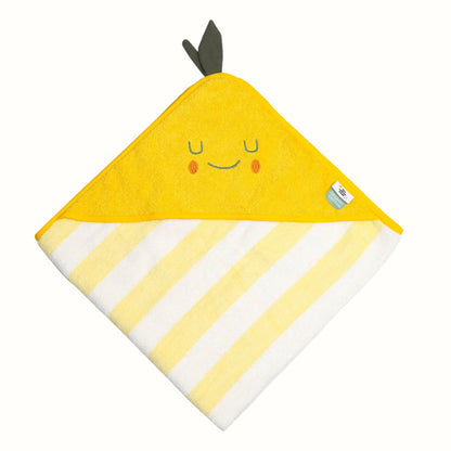 Gul Barn Kapuhandduk Lola Lemon | 100 % Ekologisk Frotté | OEKO-TEX® Certifierad