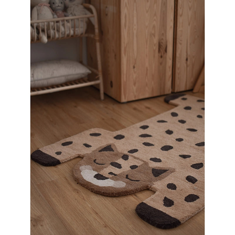 Barnmatta Kumako Leopard – Handtuftad Ullmatta Kids Room / Babyrum