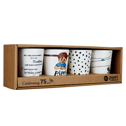 Pippi Långstrump barnmuggar i melamin – 4-pack (tumblers) | BPA-fria