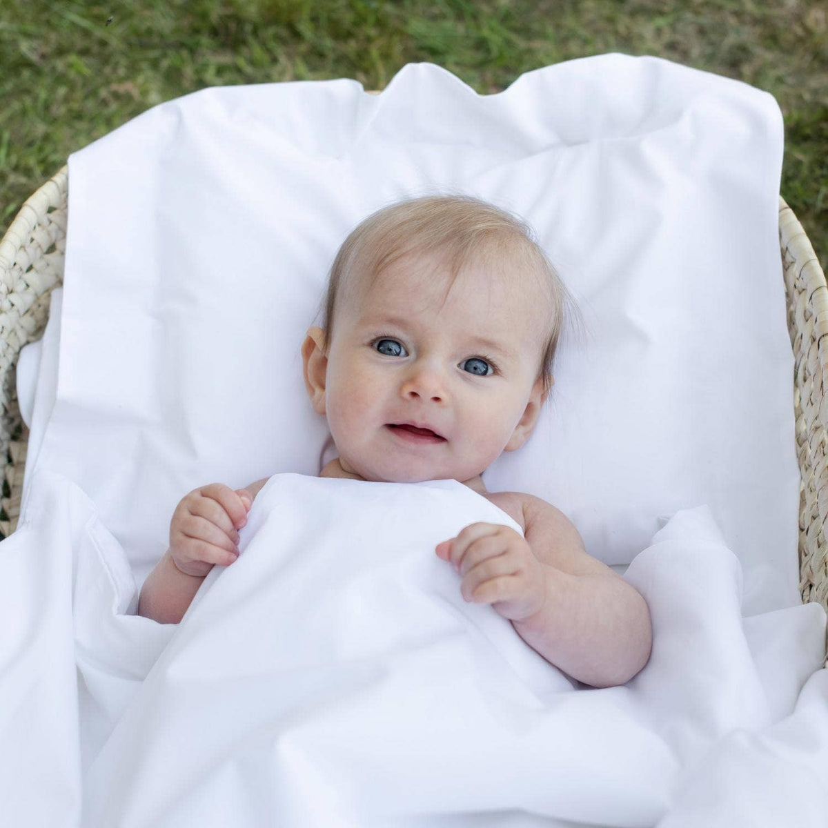 Ekologiskt bäddset baby – Vit percale – Summerville organic – detaljbild 3