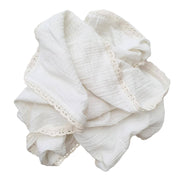 Ekologisk muslinfilt med spets – Vit – Summerville organic – detaljbild 6