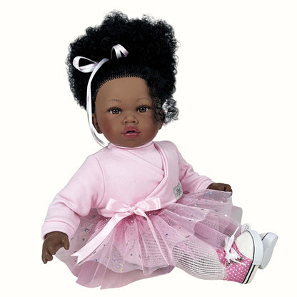 Ballerinadocka Mörk Hudton Addis Star – 45 cm | Mjuk Kropp & Vinyl