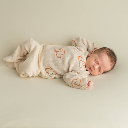 Babyset Nyfödd Ecru Dogs – 4-delat Startpaket i Ekologisk Bomull | Micu Micu