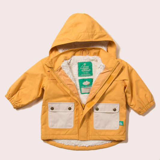 Vinterjacka barn – Gold Recycled Waterproof (100% återvunnen & vattentät 5 000 mm) | Little Green Radicals