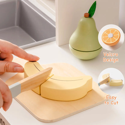 Trä-frukteleksak för barn – Skärbara frukter & lekset