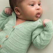 Stickad babyjacka Soft Green | Micu Micu – produktbild 6