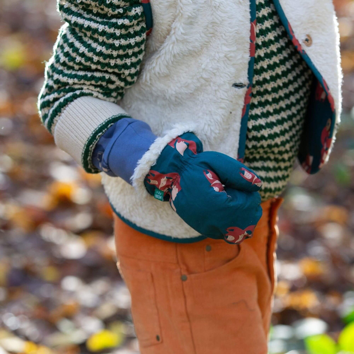 Little Green Radicals EU - Red Foxes Sherpa Lined Mittens
