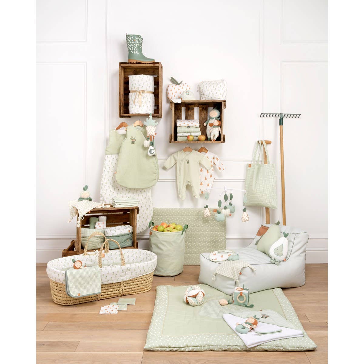 Babygym med aktivitetsmatta – Botanica, 83 × 83 cm