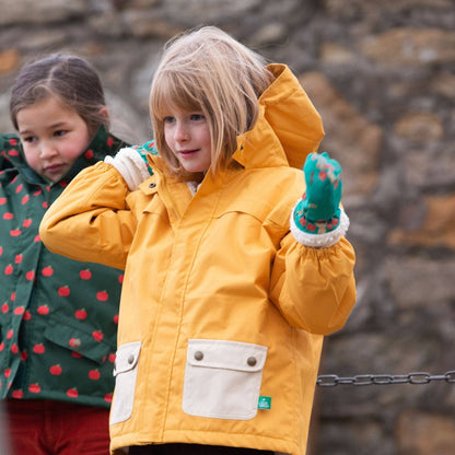 Vinterjacka barn – Gold Recycled Waterproof (100% återvunnen & vattentät 5 000 mm) | Little Green Radicals