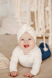 Turbanmössa med rosett för baby – BaraBaby – detaljbild 8