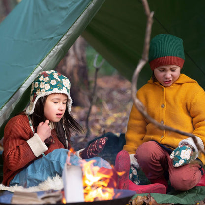 Hedgerow sherpa-mössa för nyfödd (0–6 mån) – ekologisk & varm