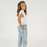 Barcelona loose fit jeans för barn i denim – Charangas – bild 5