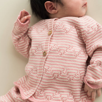 Babyset Nyfödd Rosa Ecru – Jacka & Byxa i Ekologisk Bomull | Micu Micu