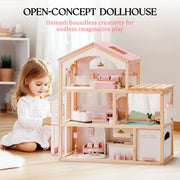 Dockhus i trä Dreamy Pink med hiss | ROBUD – produktbild 4