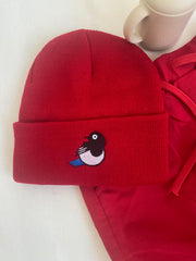 Broderad babymössa Skata i bomull – BaraBaby – detaljbild 5