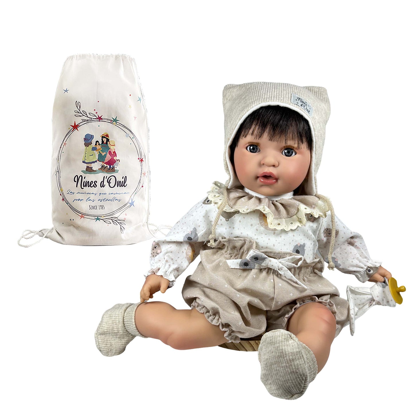 Handgjord Docka Noa Brunette | 45 cm med Mjuk Kropp