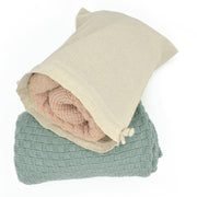 Babyfilt Pink Plaid i ekologisk bomull | Micu Micu – produktbild 4