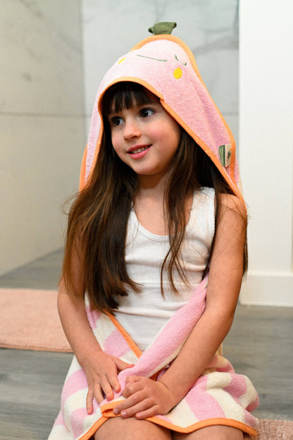 Barn Kapuhandduk Mandy Mandarine | 100 % Ekologisk Frotté | OEKO-TEX® Certifierad