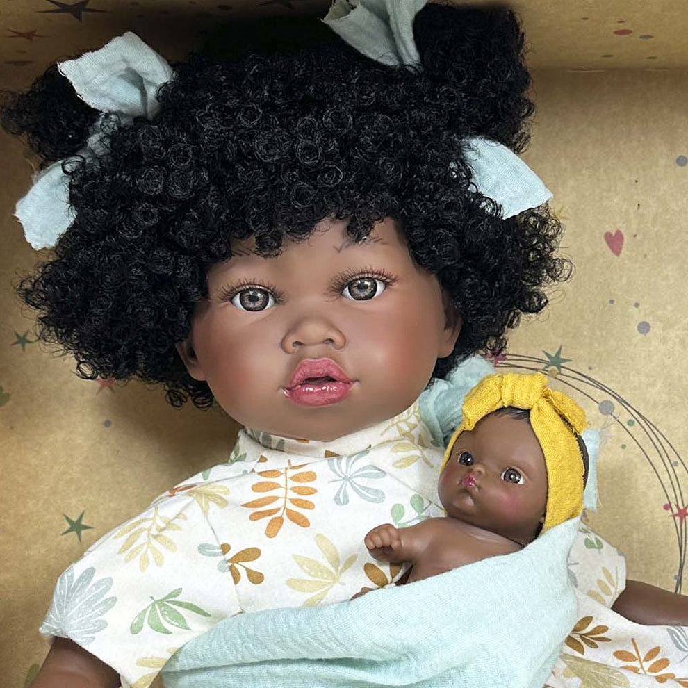 Docka Alika med baby – 40 cm