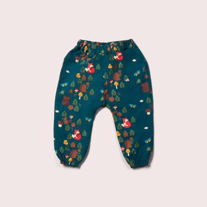 Fodrade parachute-joggers i ekologisk bomull – Enchanted Forest | Little Green Radicals