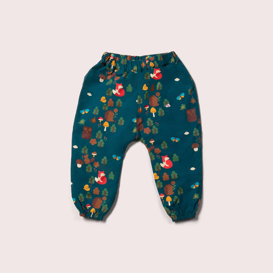Fodrade parachute-joggers i ekologisk bomull – Enchanted Forest | Little Green Radicals