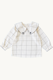 Dalila rutig babyblus i bomull